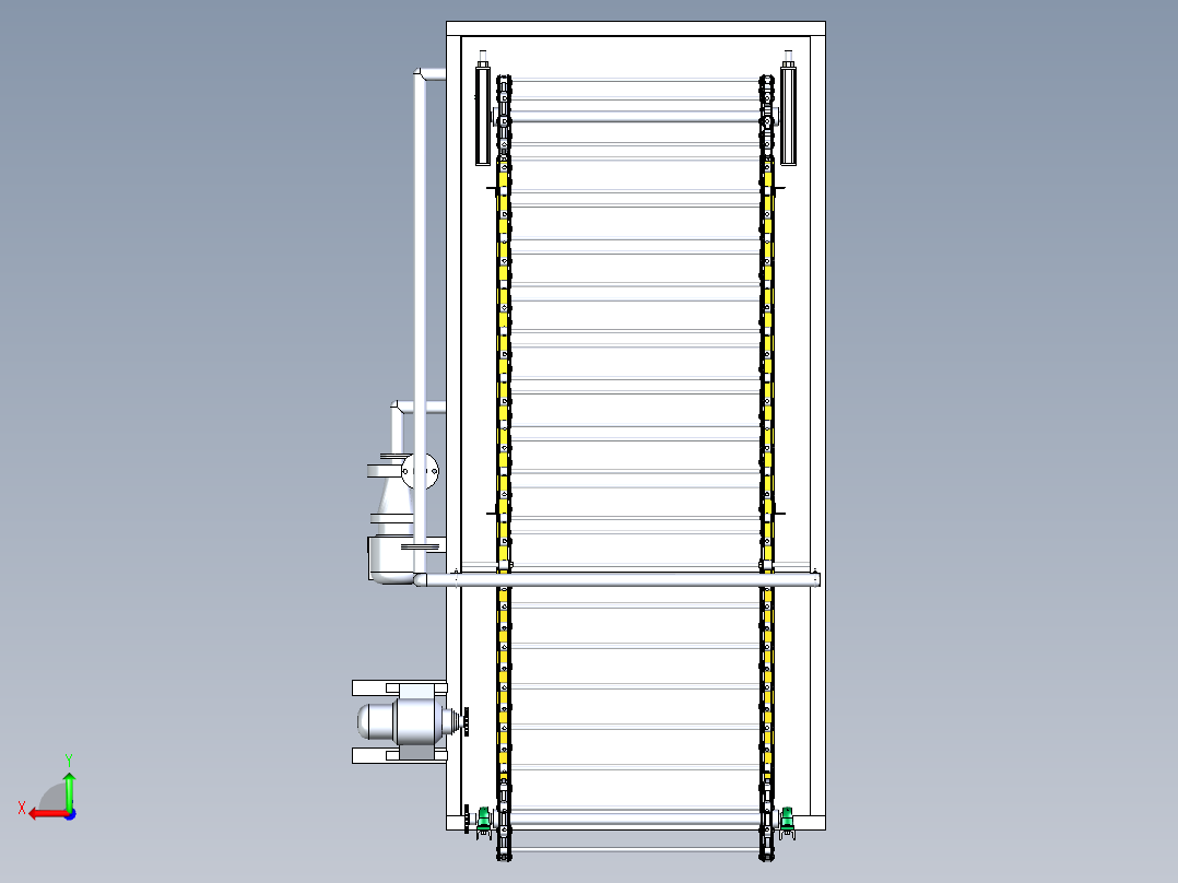 网链式水果清洗机含三维二维说明书后视图