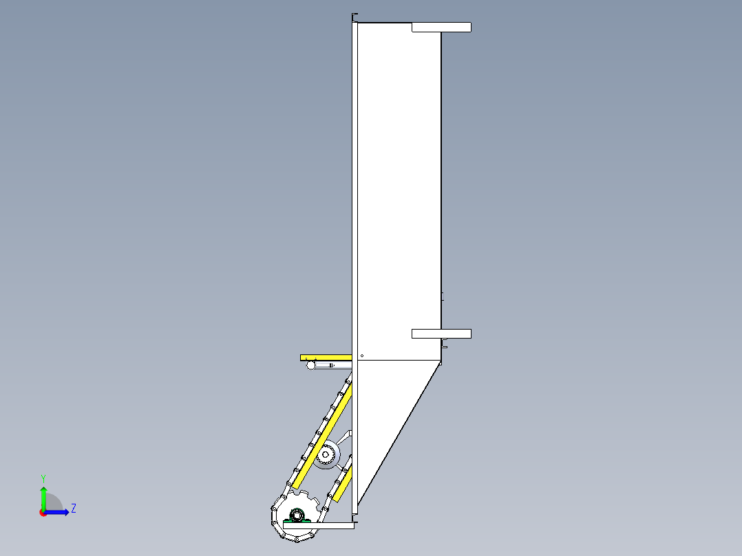 网链式水果清洗机含三维二维说明书左视图