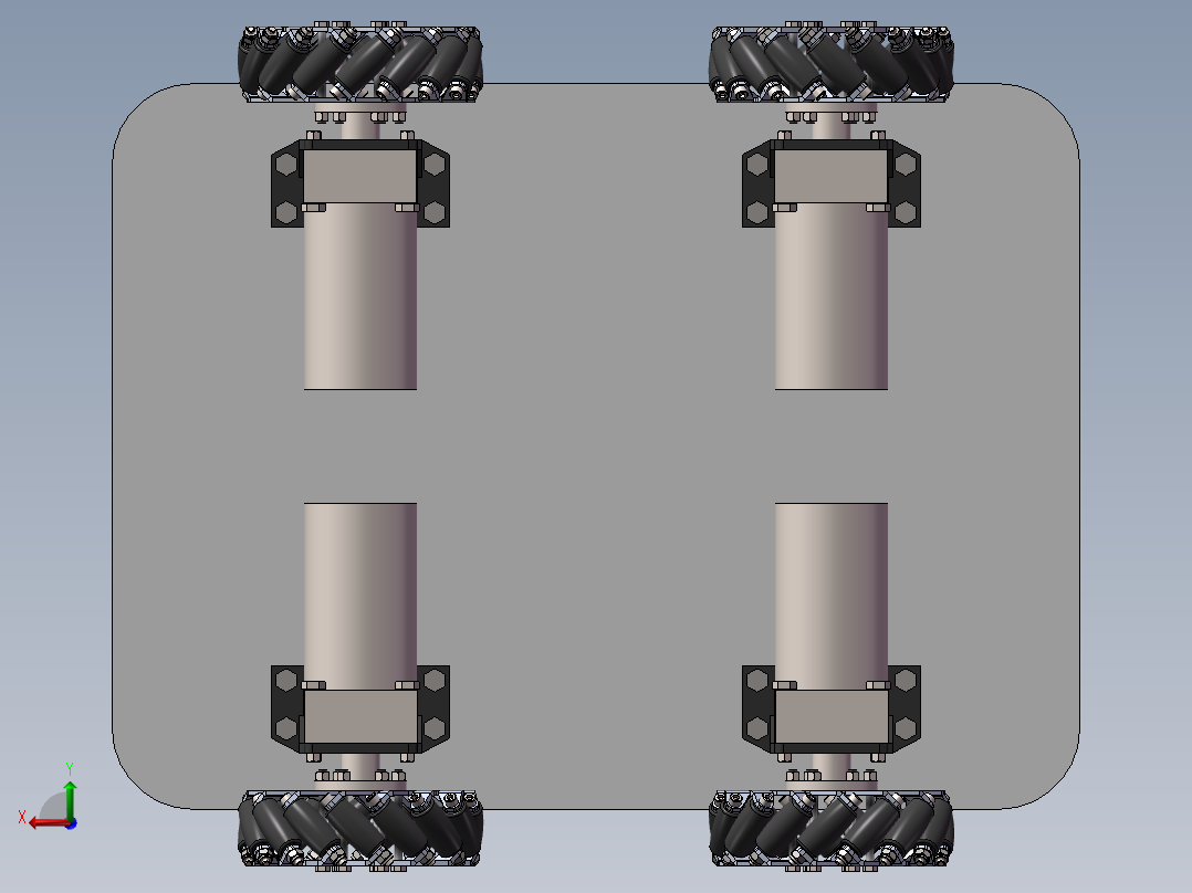 全方位轮（三维+课设+程序+二维）后视图