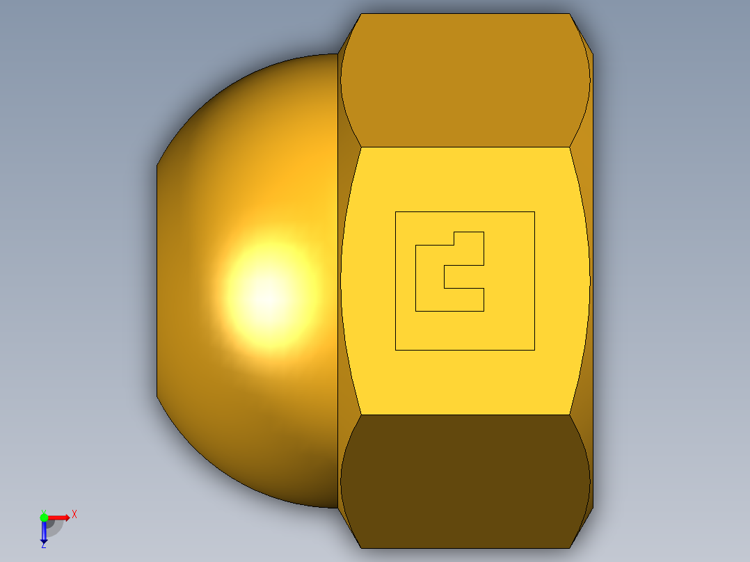 扩口式工业通用硬管接头Cap Nut 640F-3俯视图