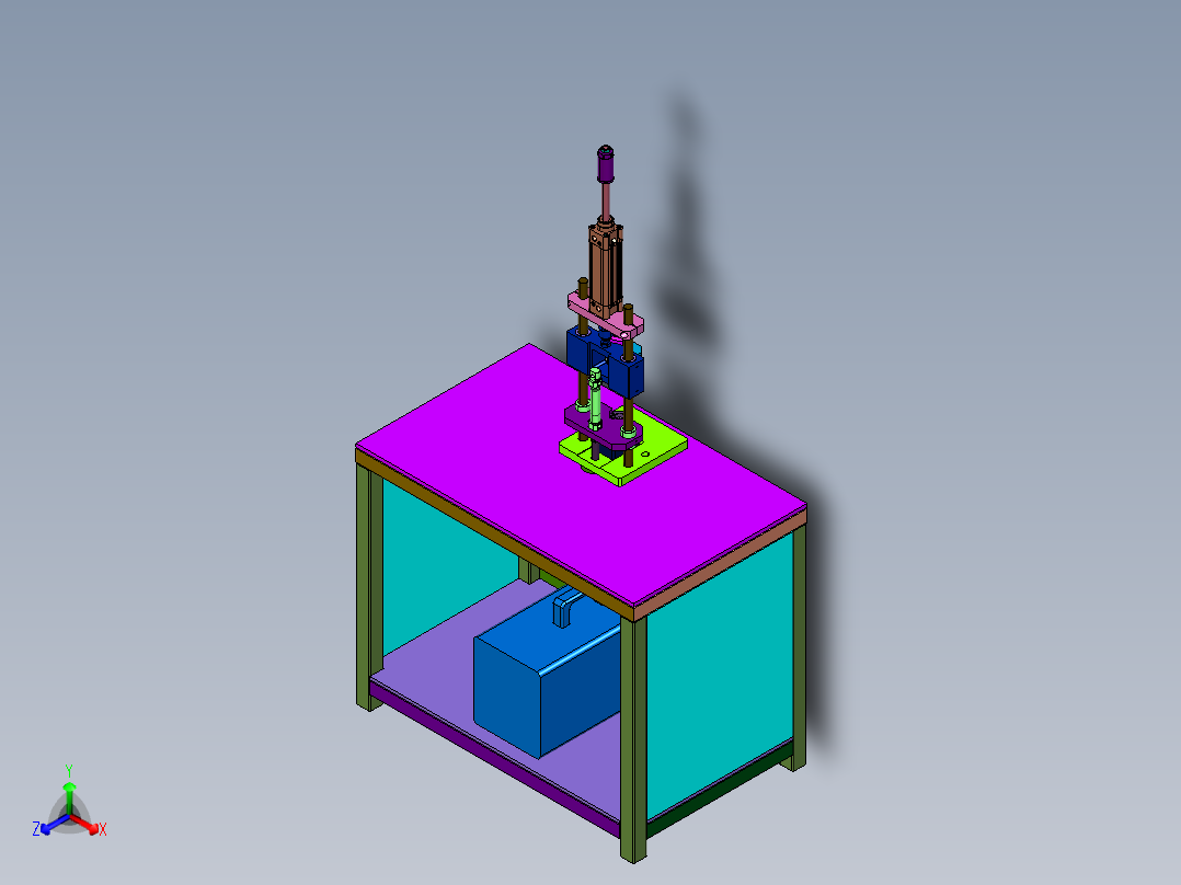 储能式植钉焊机正等轴测图
