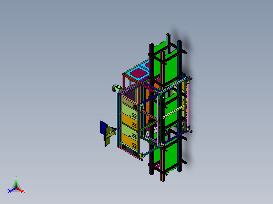 视觉引导显示器偏光片贴附机正等轴测图
