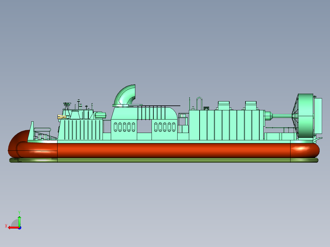 返回母舰登陆艇气垫后视图