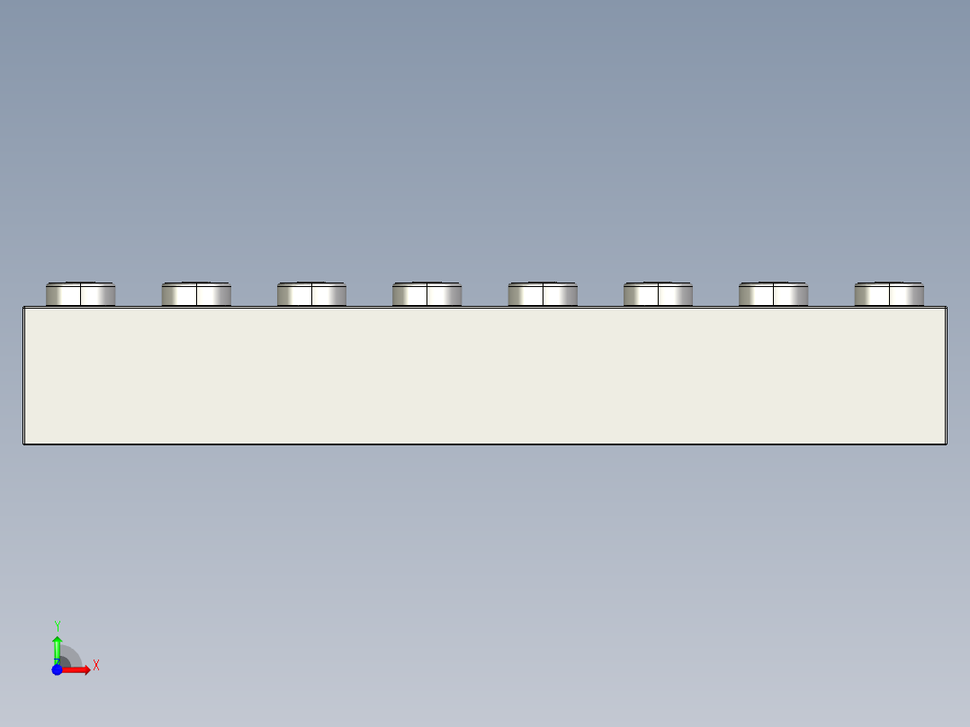 乐高套装 4421基本积木-4211391 - 3007 Medium Stone Grey Brick 2 x 8.STEP前视图
