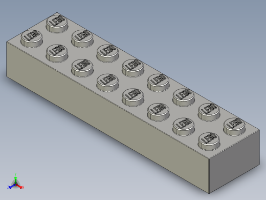 乐高套装 4421基本积木-4211391 - 3007 Medium Stone Grey Brick 2 x 8.STEP正等轴测缩略图