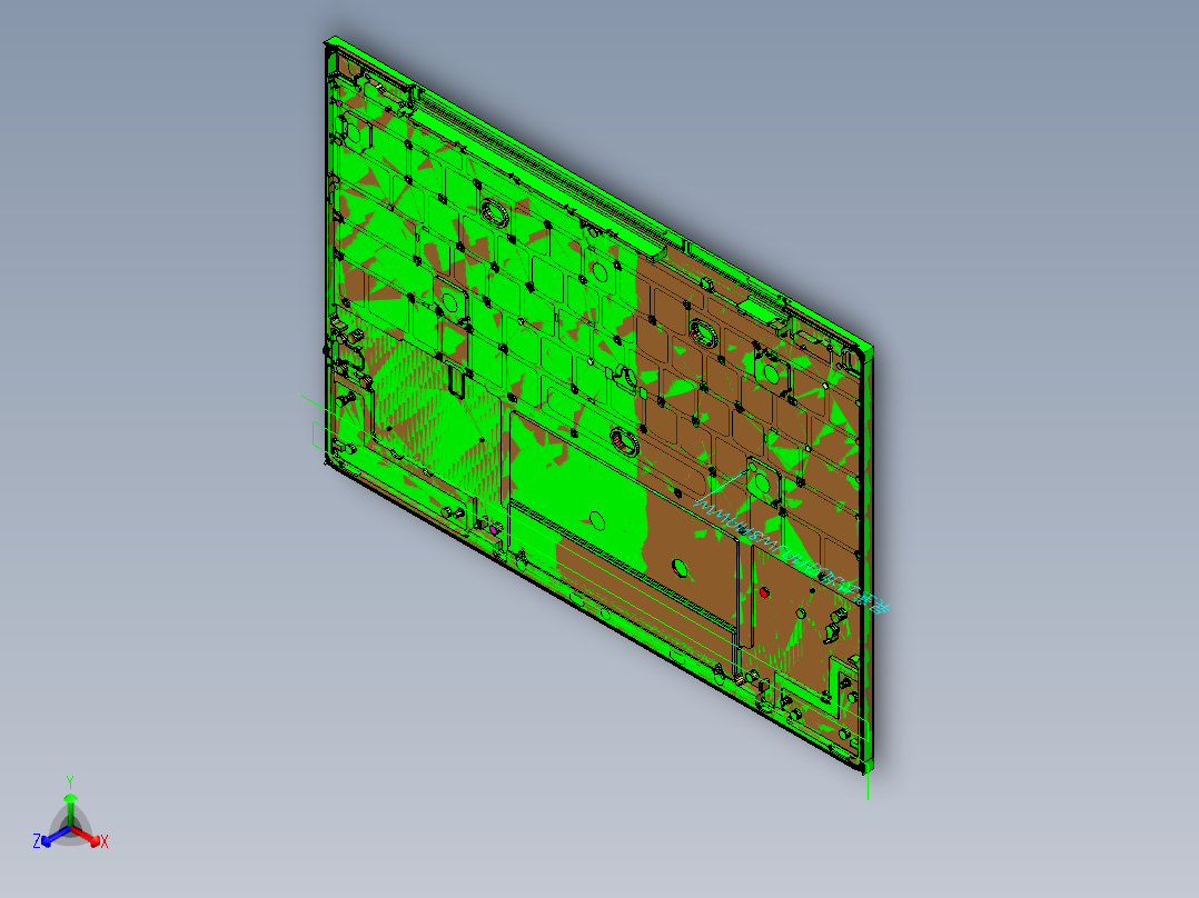 包胶版笔记本C壳精铣内腔程序模型