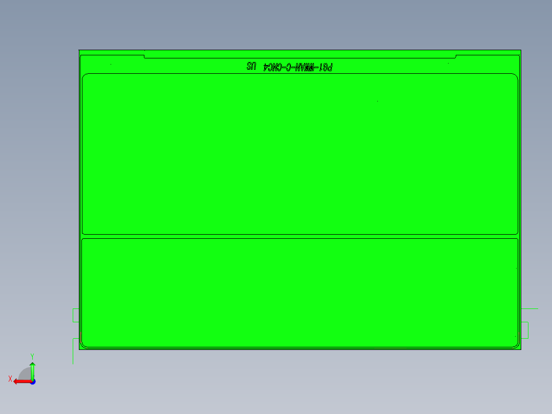 包胶版笔记本C壳精铣内腔程序模型后视图