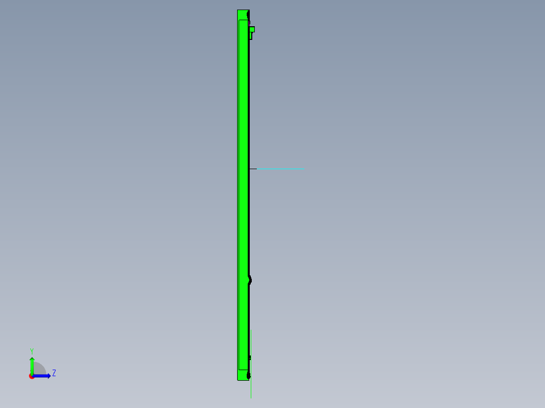 包胶版笔记本C壳精铣内腔程序模型左视图