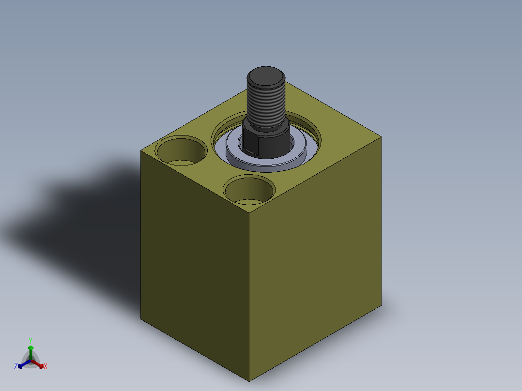 A0002512-气缸（方形 - 短行程）20x10x15毫米正等轴测图