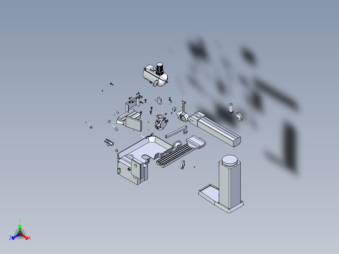 B3003822-立式磨床正等轴测图
