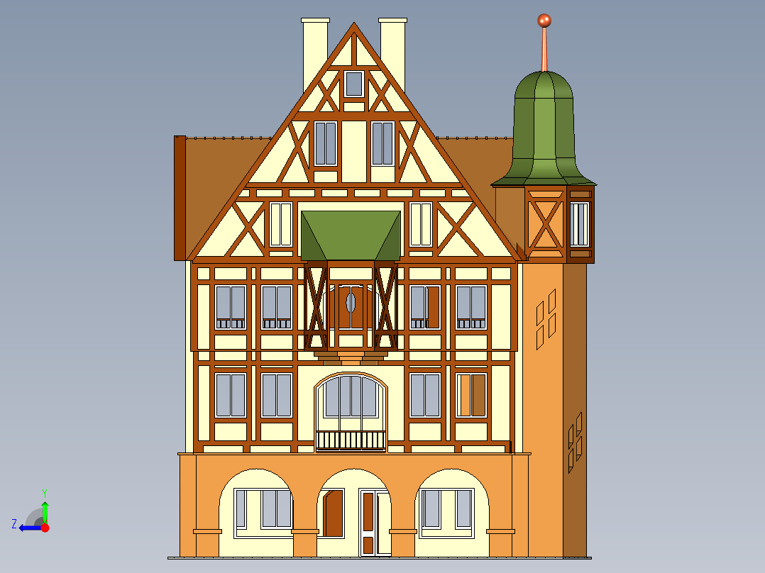 房子、建筑(250)右视图