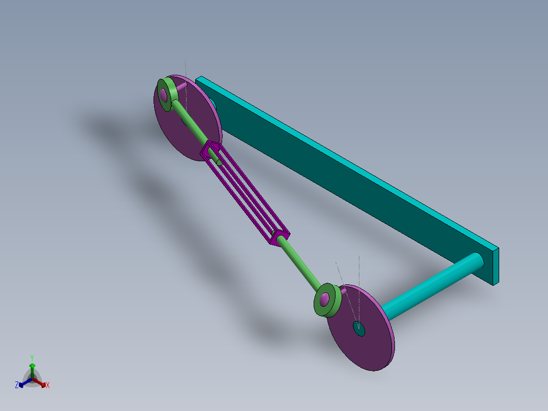 机械联动系统正等轴测图