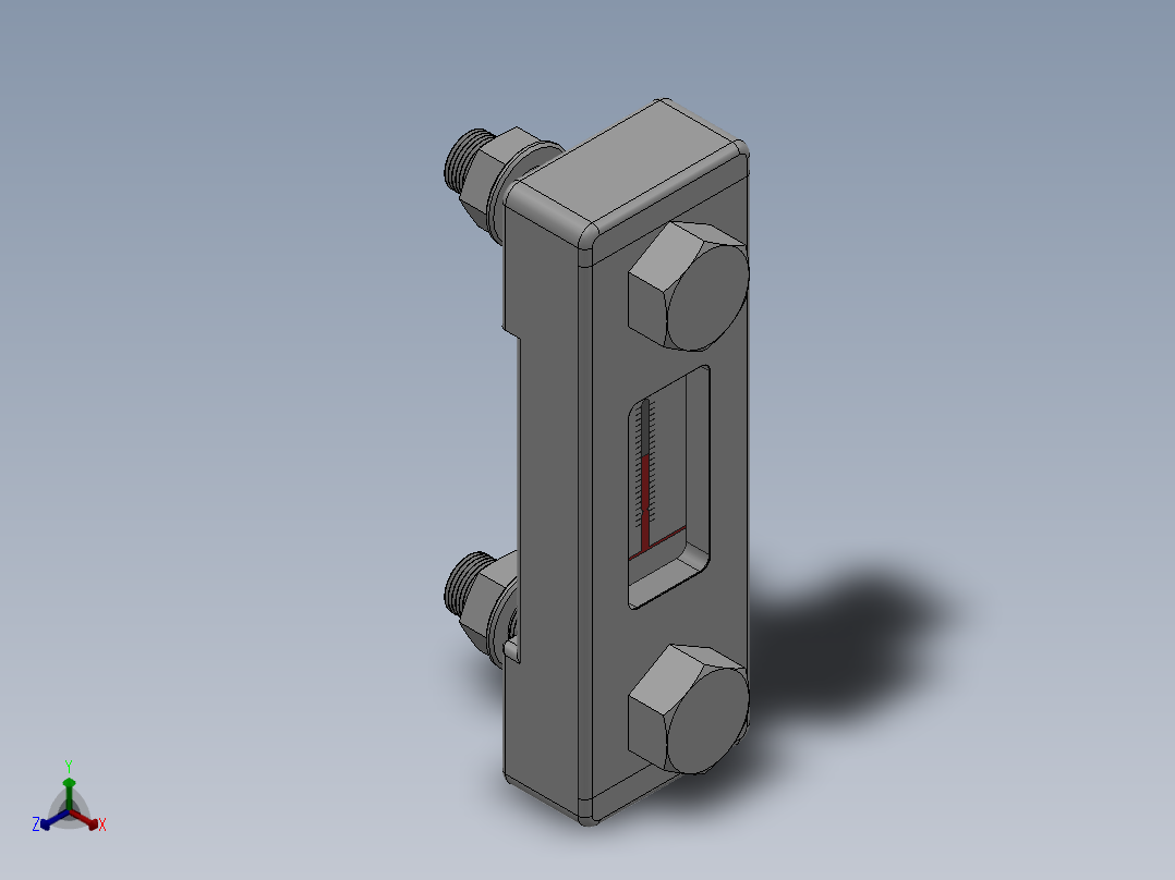 YWZ系列液位液温计YWZ-76正等轴测图