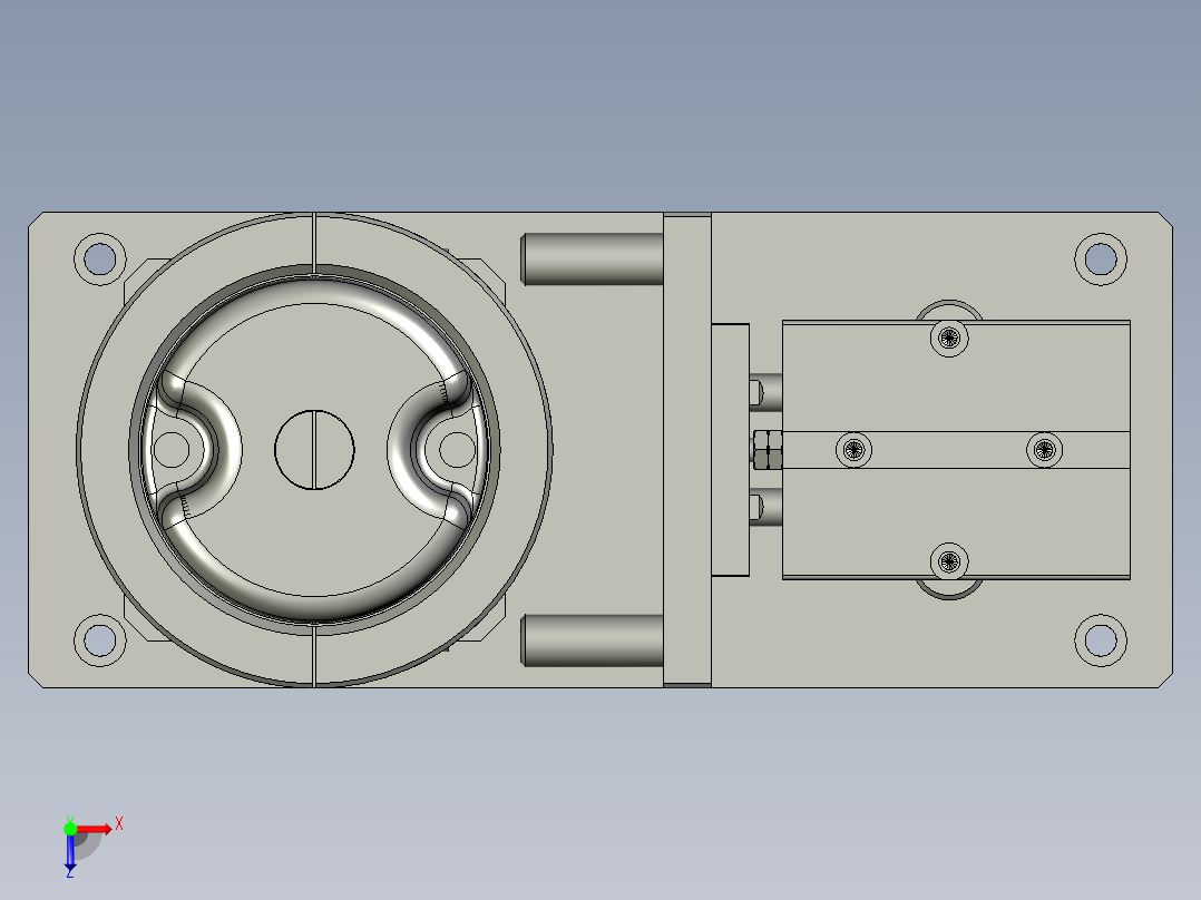 旋转定位机构俯视图