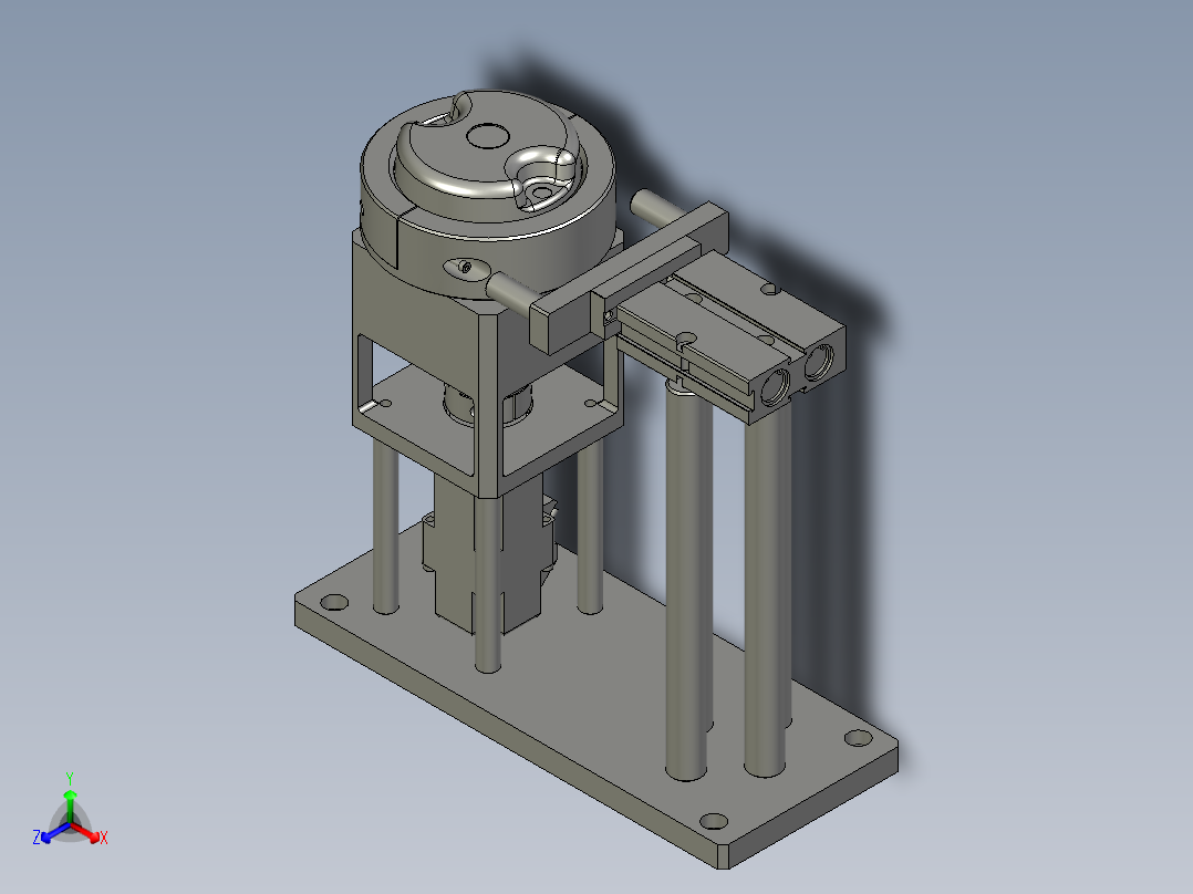 旋转定位机构正等轴测图