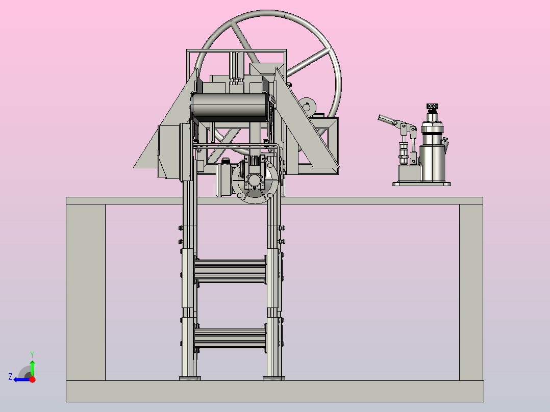 木板压弯分离机右视图