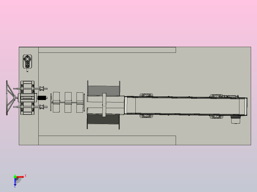木板压弯分离机俯视图