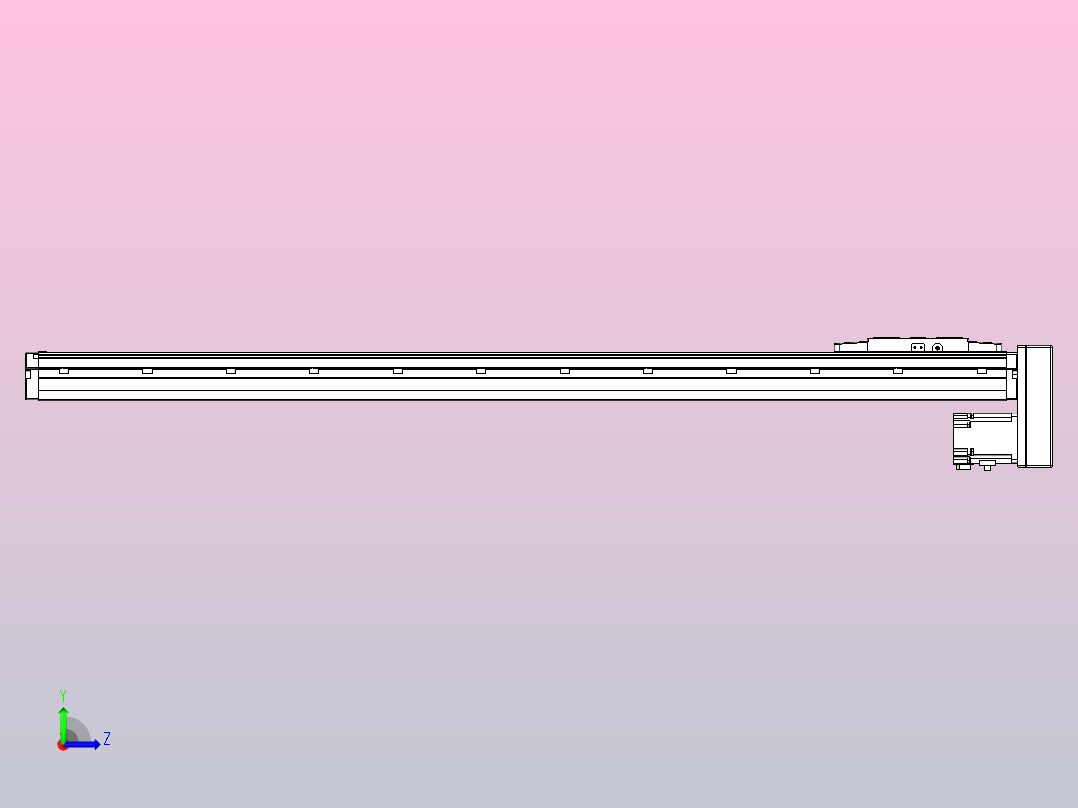 滚珠丝杠直线轴内置导轨TPA-GCR-120-1610C-L950-MP-M40-N3左视图