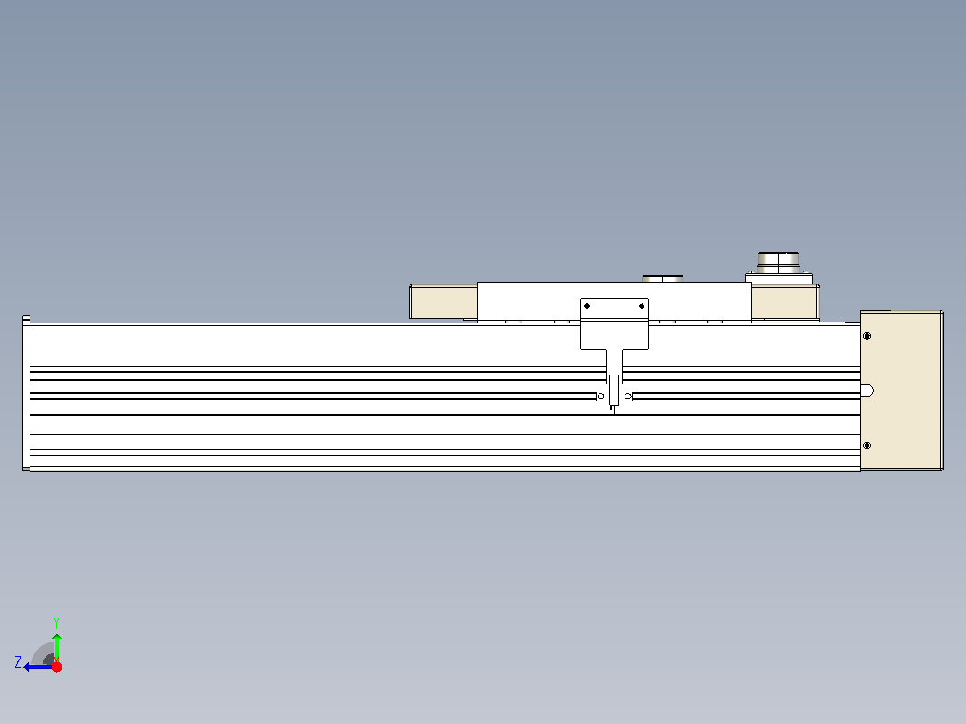 滚珠丝杠直线轴带导轨全封闭TPA-HCR-220D-3210C-L250-MR-Y-P1K-N3右视图