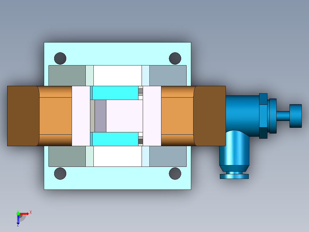 气动机械手设计图137561俯视图