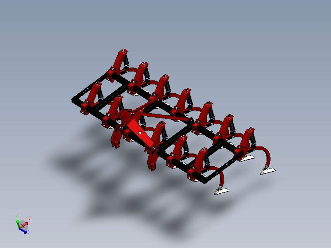 kazayagi铁撬式耕耘机构3D图纸 Solidworks设计(1)