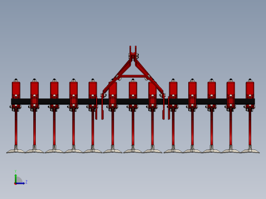 kazayagi铁撬式耕耘机构3D图纸 Solidworks设计(1)左视缩略图