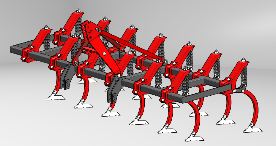 kazayagi铁撬式耕耘机构3D图纸 Solidworks设计(1)