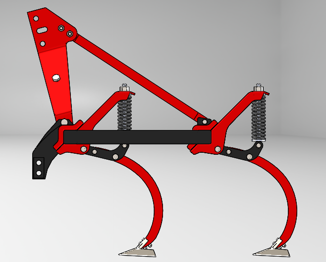 kazayagi铁撬式耕耘机构3D图纸 Solidworks设计(1)