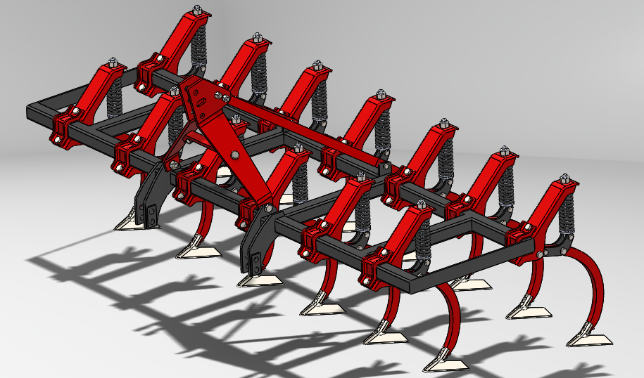 kazayagi铁撬式耕耘机构3D图纸 Solidworks设计(1)