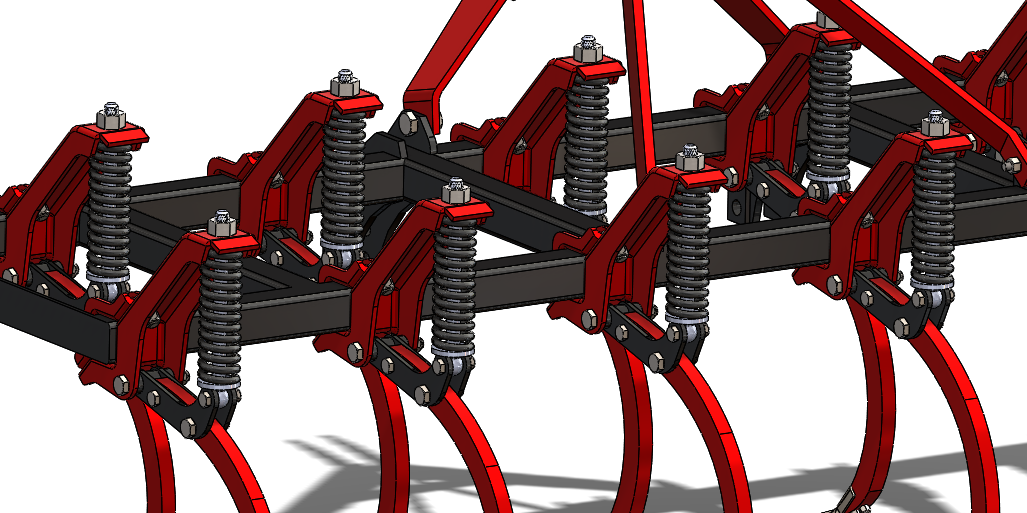 kazayagi铁撬式耕耘机构3D图纸 Solidworks设计(1)