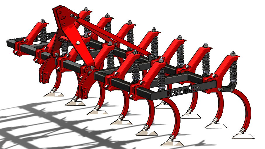kazayagi铁撬式耕耘机构3D图纸 Solidworks设计(1)