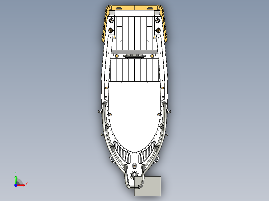 32--捕鲸船模型3D图纸 ProE设计前视图