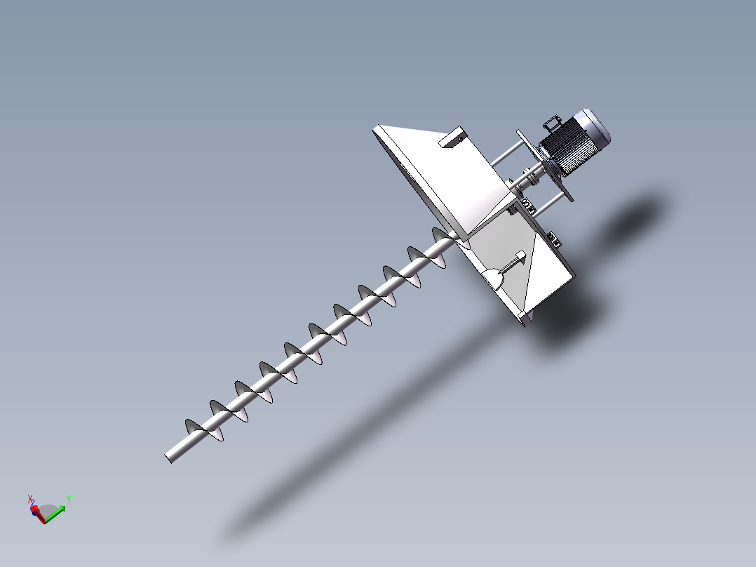 螺旋蛟龙式挖掘器3d图纸翻粮器sw图纸螺旋搅拌器3d图纸三维模型