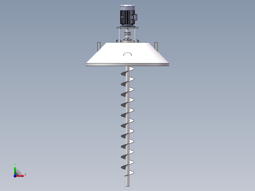 螺旋蛟龙式挖掘器3d图纸翻粮器sw图纸螺旋搅拌器3d图纸三维模型前视缩略图