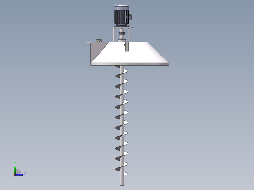 螺旋蛟龙式挖掘器3d图纸翻粮器sw图纸螺旋搅拌器3d图纸三维模型左视缩略图