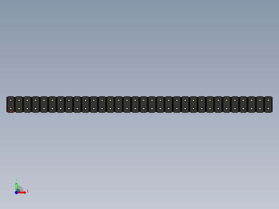 彩色公头100mil（2.54mm）系列-DS1021_black_2x32p_100mil_Type5_rev1.0前视图