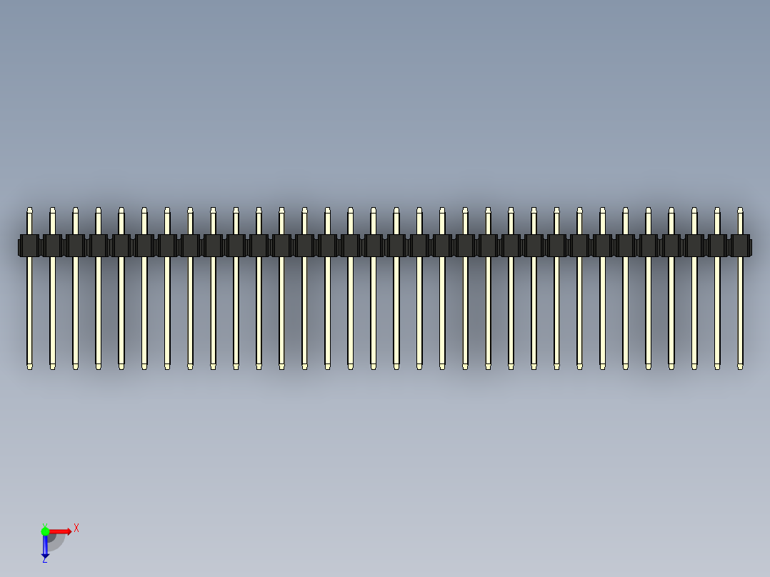 彩色公头100mil（2.54mm）系列-DS1021_black_2x32p_100mil_Type5_rev1.0俯视图
