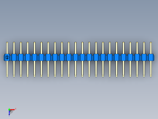 彩色公排针 100mil 2.54mm 系列-DS1022_blue_2x22p_100mil_TypeD_rev1.0俯视缩略图