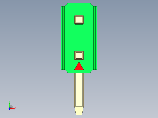 彩色公排针 100mil 2.54mm 系列-DS1022_green_2x01p_100mil_TypeD_rev1.0前视缩略图