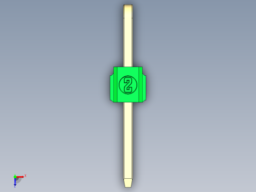 彩色公排针 100mil 2.54mm 系列-DS1022_green_2x01p_100mil_TypeD_rev1.0俯视缩略图