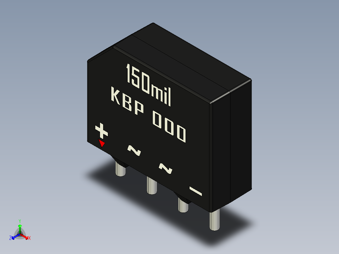 桥式整流器-KBP.STEP正等轴测图
