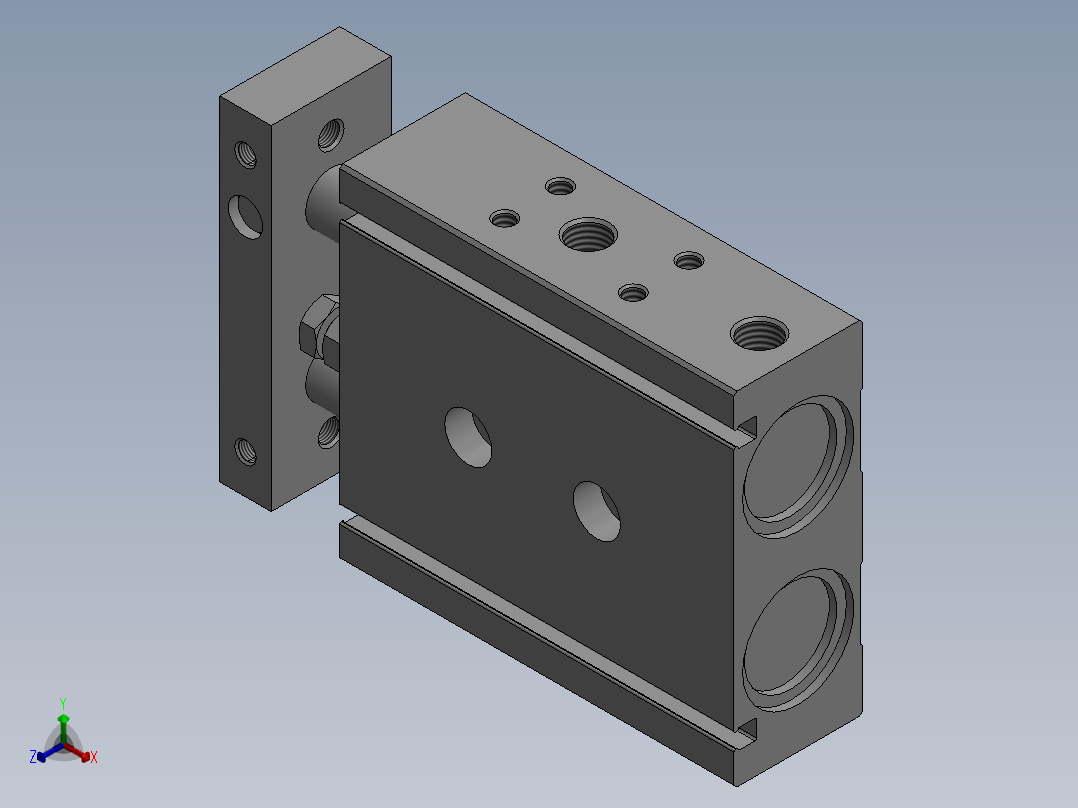 气缸TR25X20S正等轴测图