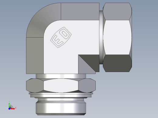 卡套式工业通用硬管接头EO_Adjustable_Locknut_elbow_WEE35ZLRCF前视缩略图