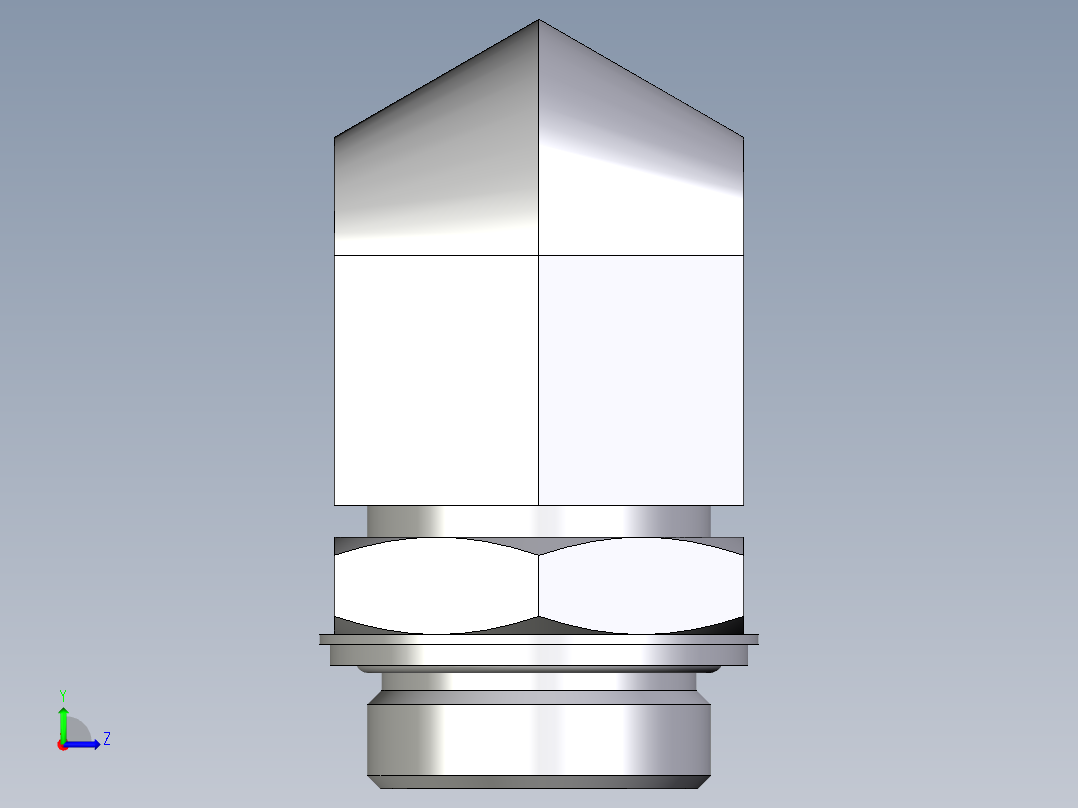 卡套式工业通用硬管接头EO_Adjustable_Locknut_elbow_WEE35ZLRCF左视图