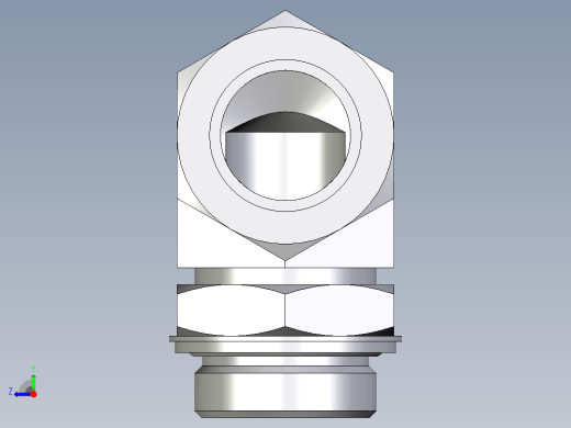 卡套式工业通用硬管接头EO_Adjustable_Locknut_elbow_WEE35ZLRCF右视缩略图