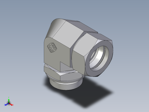 卡套式工业通用硬管接头EO_Adjustable_Locknut_elbow_WEE35ZLRCF正等轴测缩略图