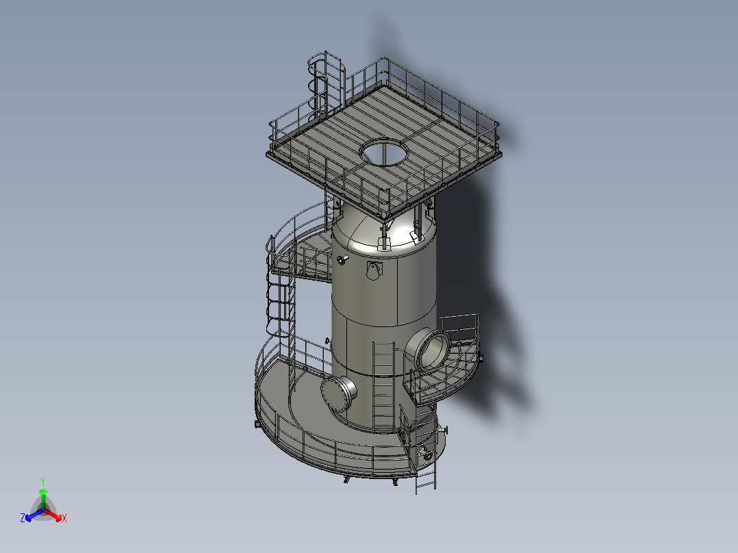石油天然气分离器设备4正等轴测图