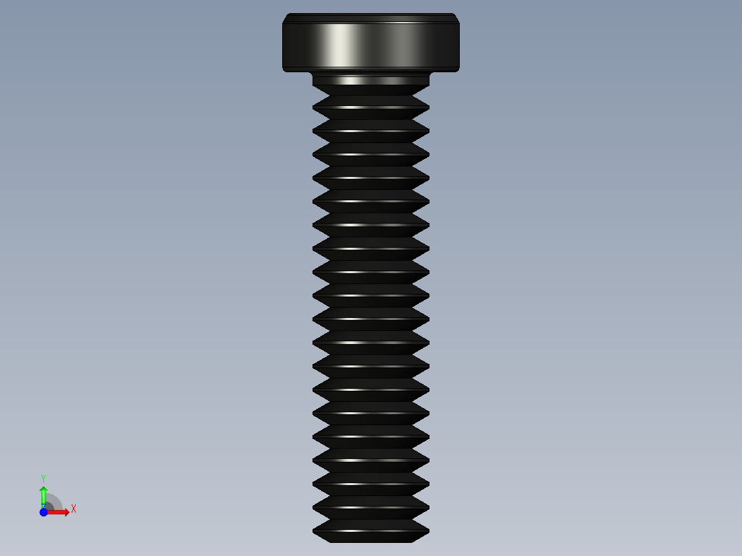 紧固件-IGES 0.2500 Button Screw前视图