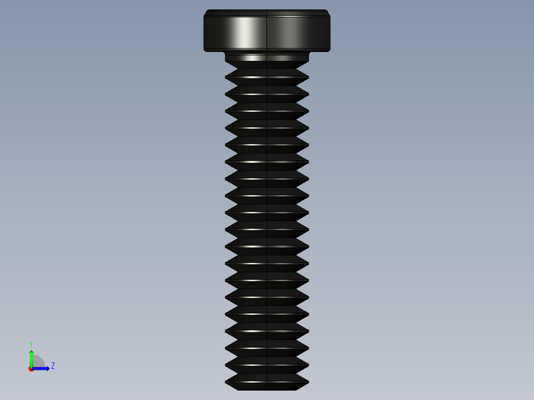 紧固件-IGES 0.2500 Button Screw左视图