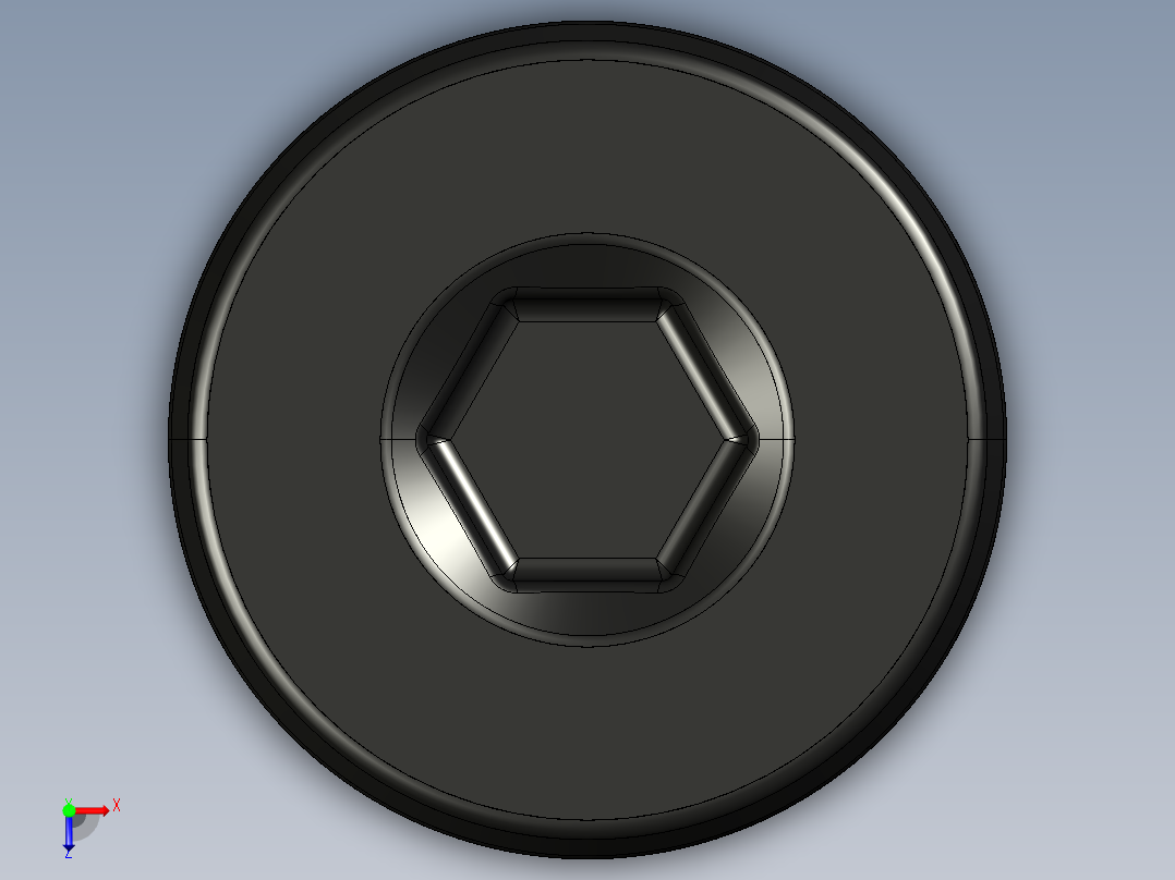 紧固件-IGES 0.2500 Button Screw俯视图